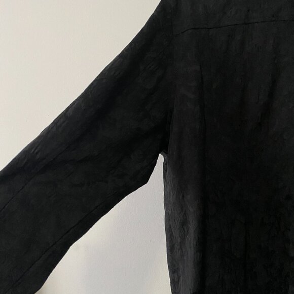 Christine Alexander Cotton Blend Rhinestone Button Black Textured Jacket - Picture 11 of 15